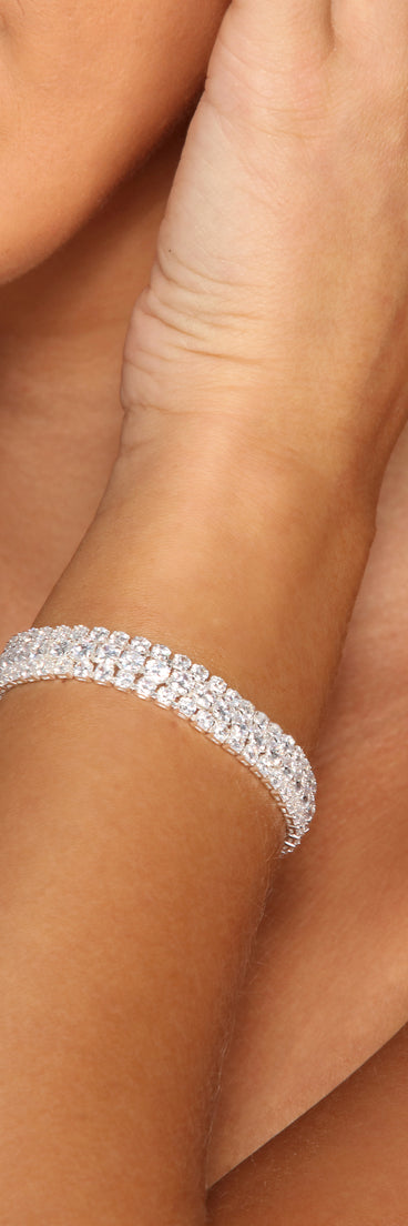 Three Row Cubic Zirconia Bracelet