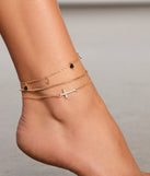 Dainty Luxe Three Row Anklet is a trendy pick to create 2023 festival outfits, festival dresses, outfits for concerts or raves, and complete your best party outfits!