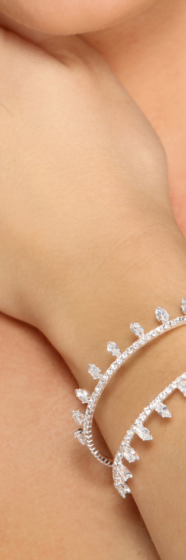 Two-Row Rhinestone Shimmer Cuff is the perfect Homecoming look pick with on-trend details to make the 2023 HOCO dance your most memorable event yet!