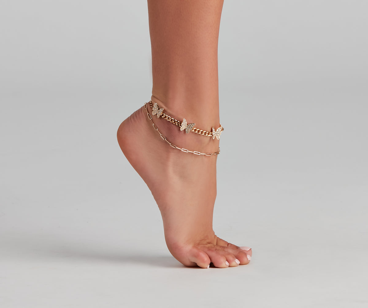 Butterfly Bae Chain-Link Anklet