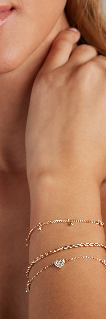 Follow Your Heart Bracelet Three Pack Set is a trendy pick to create 2023 festival outfits, festival dresses, outfits for concerts or raves, and complete your best party outfits!