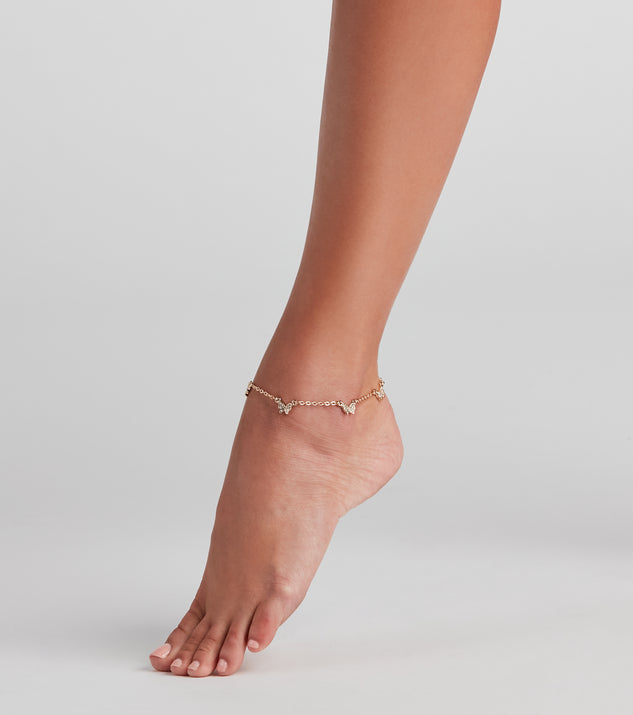 Wing It Butterfly Charm Anklet is a trendy pick to create 2023 festival outfits, festival dresses, outfits for concerts or raves, and complete your best party outfits!