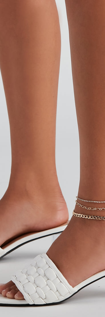 Luxe Links Layered Rhinestone Anklet