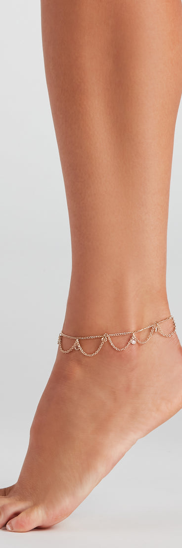 Subtle Sparkle Stone Charm Anklet