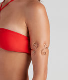 Spiraling Chic Metal Arm Cuff is a trendy pick to create 2023 festival outfits, festival dresses, outfits for concerts or raves, and complete your best party outfits!