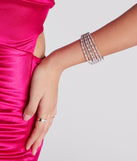 Elegant Glam Rhinestone And Pearl Cuff Bracelet