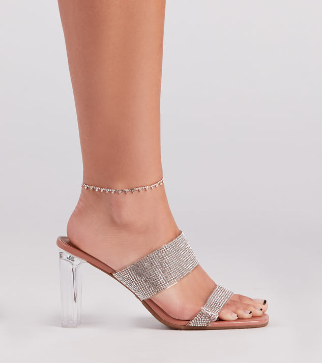 Glam And Pretty Rhinestone Drop Anklet