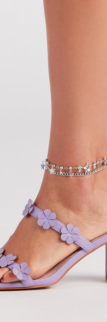 Social Beauty Butterfly Two Pack Anklet Set
