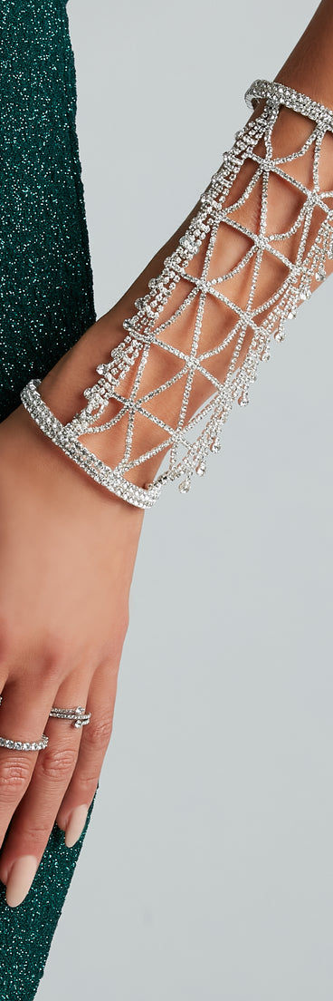 Tasteful Beauty Rhinestone Statement Cuff Bracelet