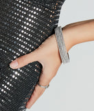Sleek Shimmer Rhinestone Bangle Bracelets
