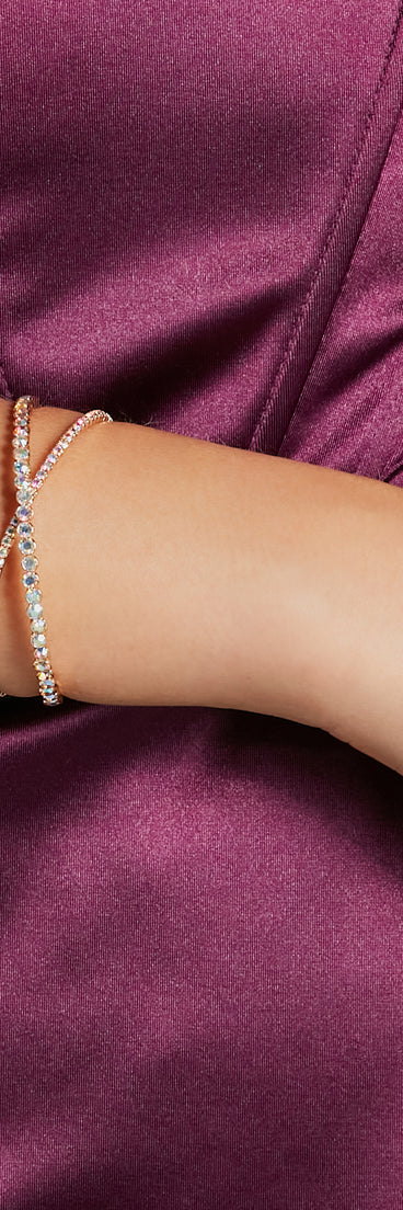 Radiant Vibes Criss-Cross Rhinestone Bracelet