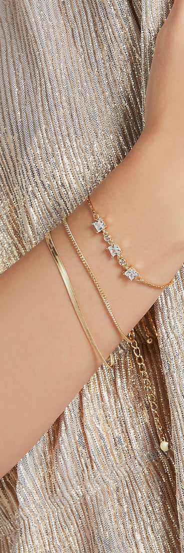 Everyday Glam Three-Pack Chain Bracelet Set