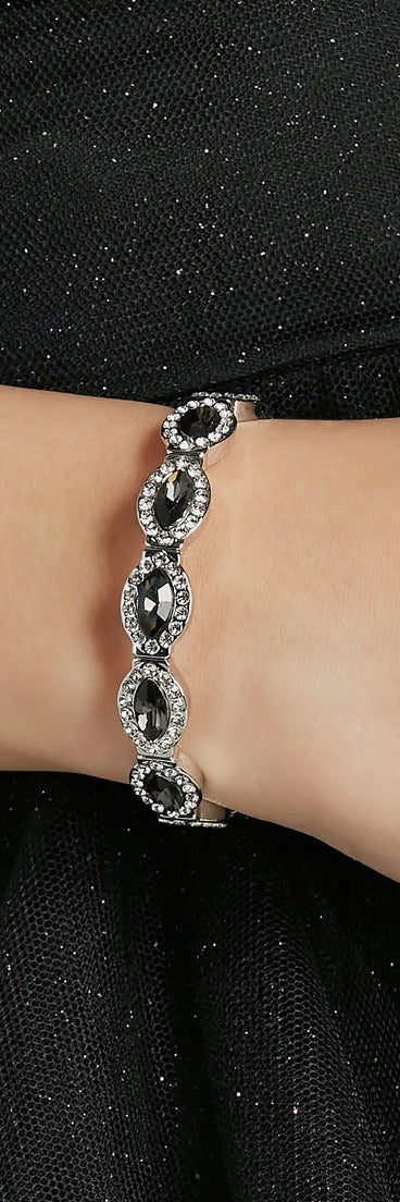 Glitzy Drama Rhinestone Stretch Bracelet