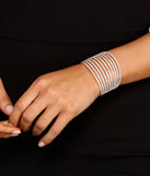 Rhine Memory Wire Cuff helps create the best bachelorette party outfit or the bride's sultry bachelorette dress for a look that slays!