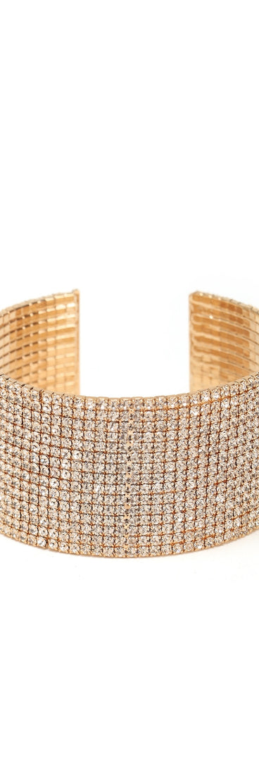 Rhinestone Statement Wide Cuff