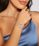 With Rhinestone Lattice Cuff Bracelet as your homecoming jewelry or accessories, your 2023 Homecoming dress look will be fire!