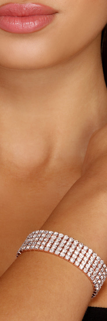 Dazzle It Up Rhinestone Rose Gold Bracelet from Windsor