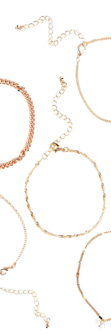 Layered Charm Bracelets Set