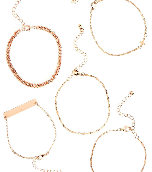Layered Charm Bracelets Set