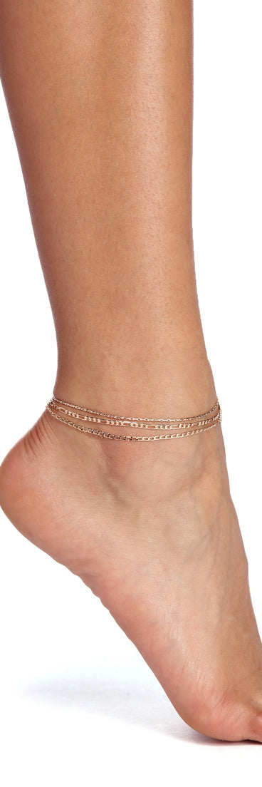 Dainty 3 Row Chain Anklet