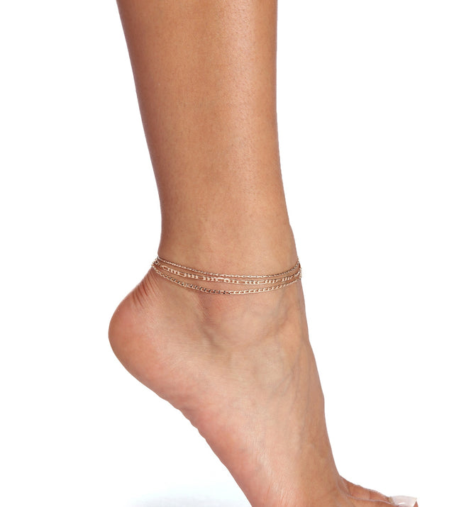Dainty 3 Row Chain Anklet