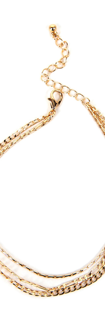 Dainty 3 Row Chain Anklet