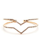 Double Row Rhinestone V Cuff