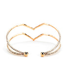 Double Row Rhinestone V Cuff