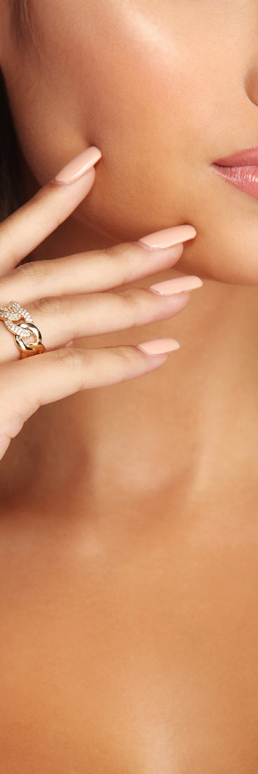 Cubic Zirconia Chain Link Ring