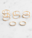 Rhinestone Five Pack Ring Set
