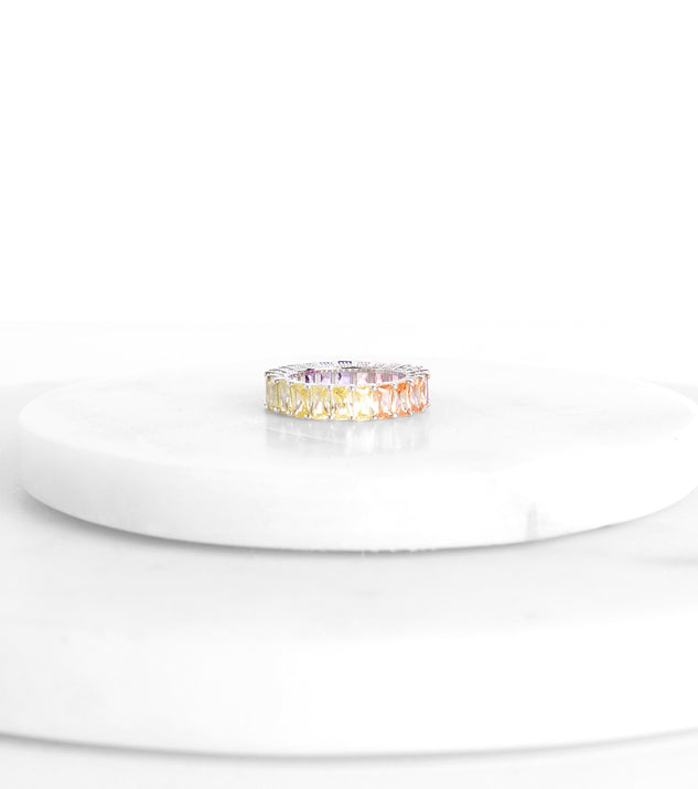 Sterling Silver Rainbow Infinity Ring