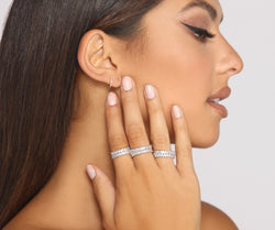 With Cubic Zirconia and Rhinestone Multi Ring Pack as your homecoming jewelry or accessories, your 2023 Homecoming dress look will be fire!