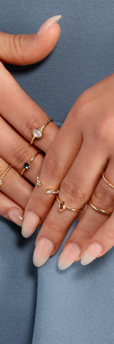 I Want It All Gemstone Ring 8 Pack