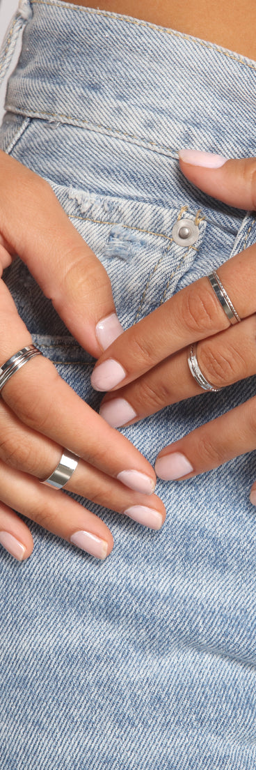 Rhinestone and Basic Band Multi Ring Pack is a trendy pick to create 2023 festival outfits, festival dresses, outfits for concerts or raves, and complete your best party outfits!