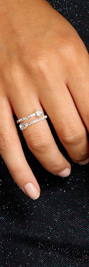 Rhinestone Spiral Wired Ring