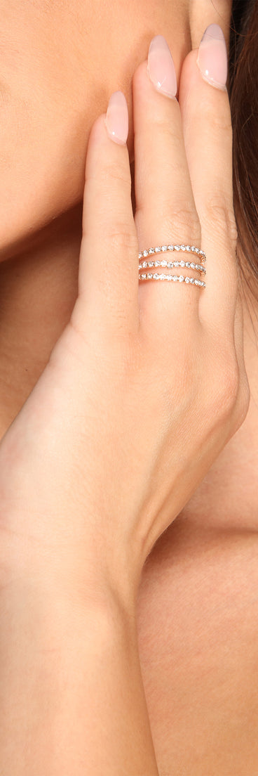 With Triple Row Rhinestone Ring as your homecoming jewelry or accessories, your 2023 Homecoming dress look will be fire!