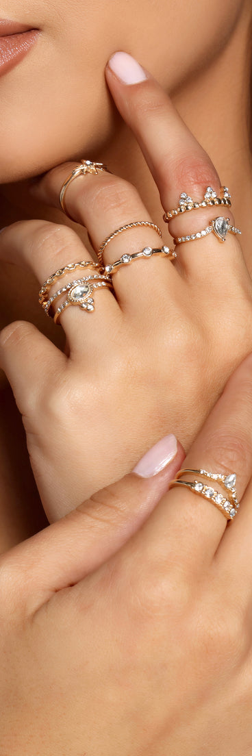 Nine Pack Trendy-Chic Ring Set