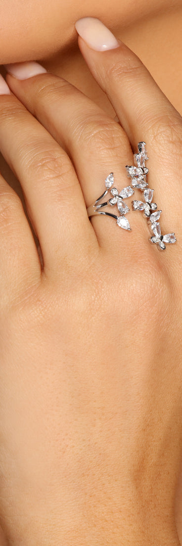 Cubic Zirconia Butterfly Statement Ring