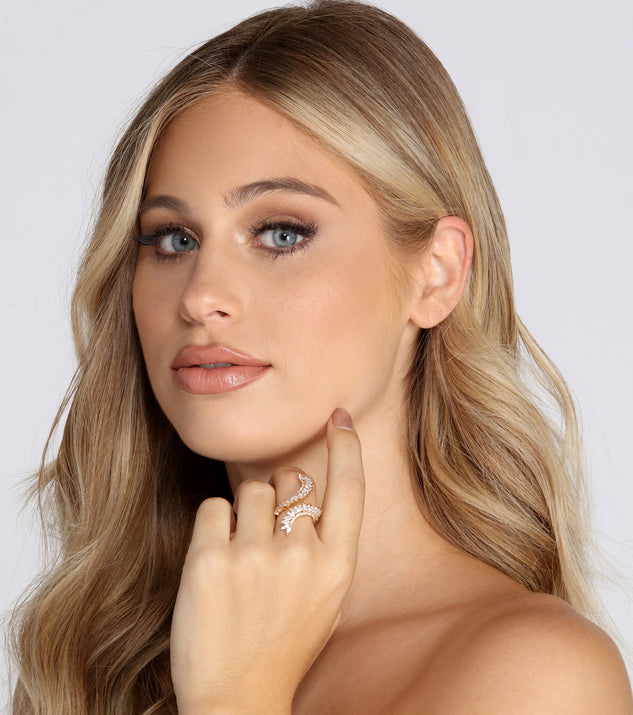 Make 'Em Look Cubic Zirconia Statement Ring creates the perfect New Year’s Eve Outfit or new years dress with stylish details in the latest trends to ring in 2023!