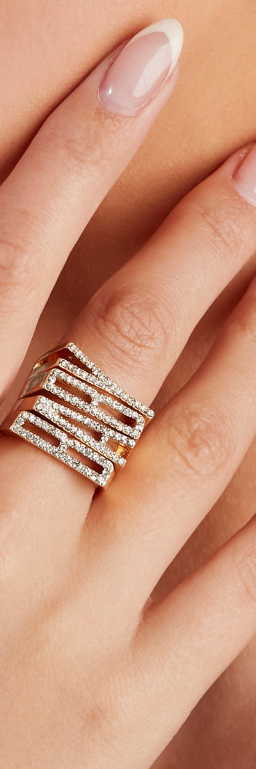 Glam Baby Rhinestone Stacked Rings for 2022 festival outfits, festival dress, outfits for raves, concert outfits, and/or club outfits