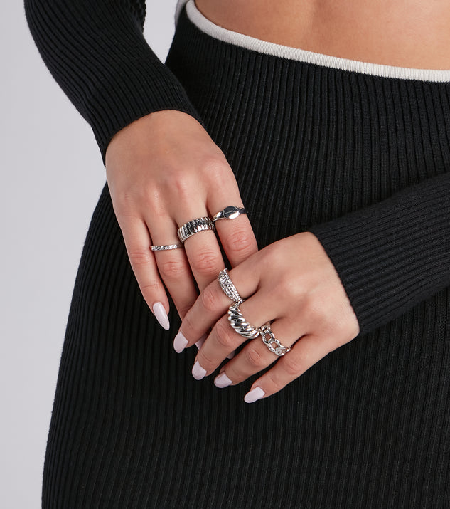 Luxe Bling Six-Pack Ring Set