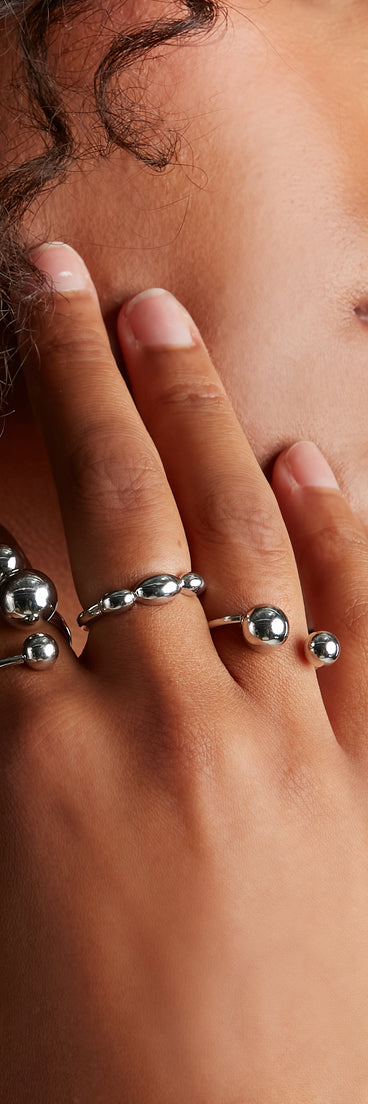 Elevated Charm Beaded Ring Set