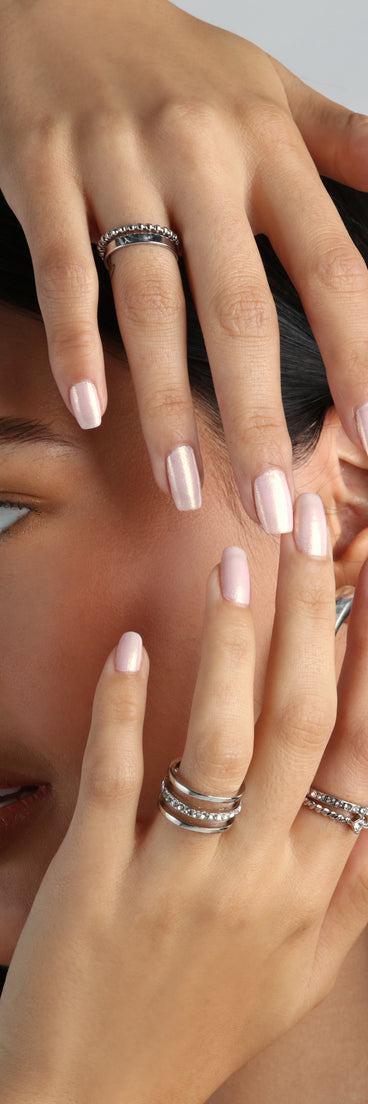 Sparkle Details Rhinestone Five-Pack Ring Set