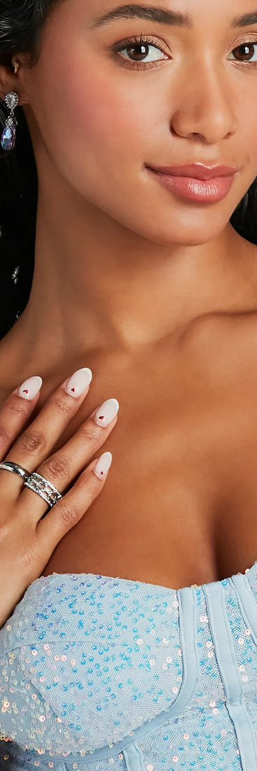 Statement Rhinestone Ring Set