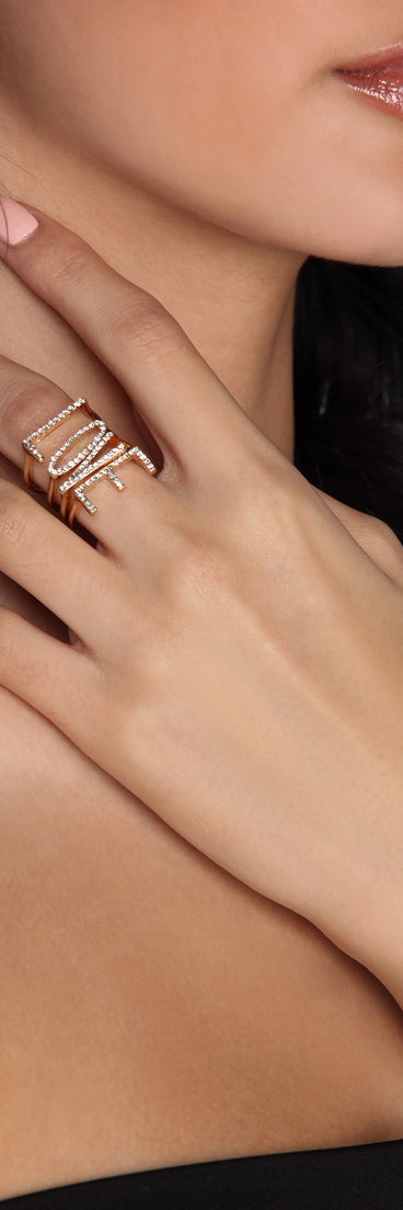 Love Rhinestone Ring Pack