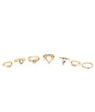 Geometric Rhinestone Rings Pack