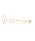 Rhinestone And Geometric Ring Pack