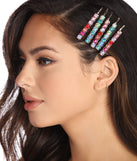 Rainbow Rhinestone Hair Pins is a trendy pick to create 2023 festival outfits, festival dresses, outfits for concerts or raves, and complete your best party outfits!