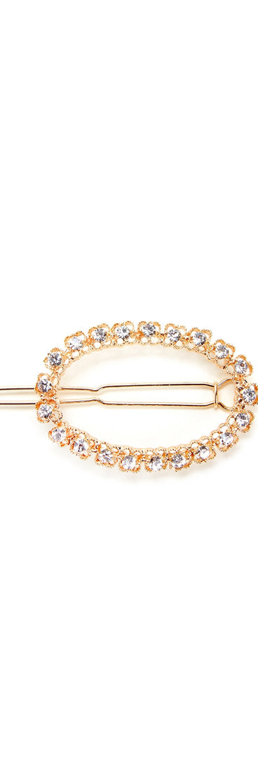 Oval Rhinestone Barrette