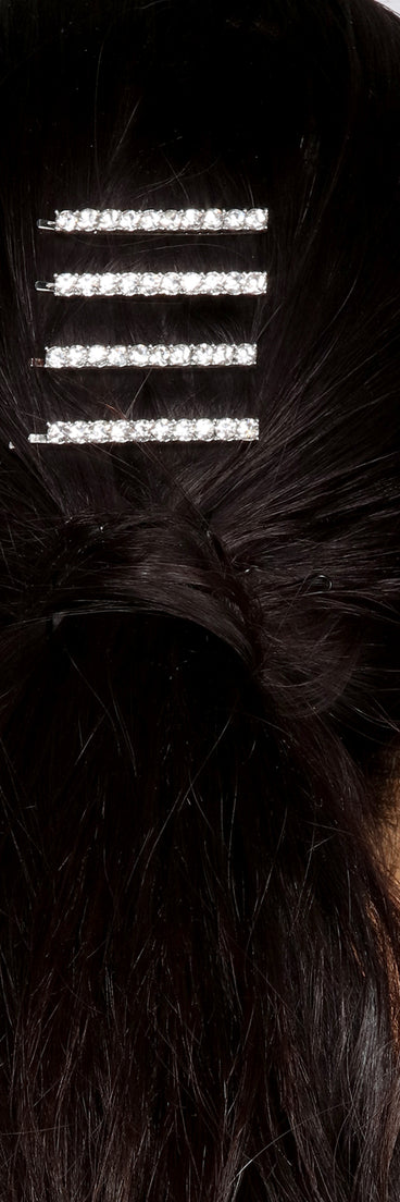 Chunky Rhinestone Hair Pin Set is the perfect Homecoming look pick with on-trend details to make the 2023 HOCO dance your most memorable event yet!